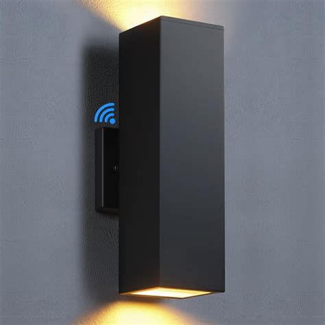 Shimr Dusk To Dawn Porch Light Matte Black Square Outdoor Wall Sconce