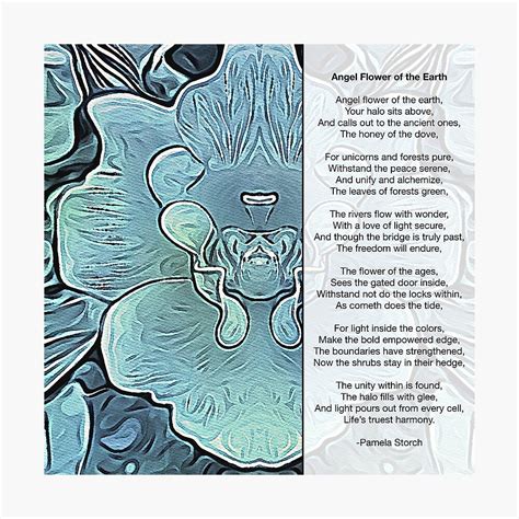 Angel Flower Of The Earth Poem By Pamela Storch Photographic Print By