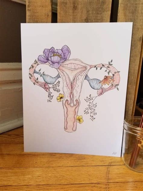 Uterus In Floral Etsy Uterus Art Line Art Drawings Pen Art Drawings