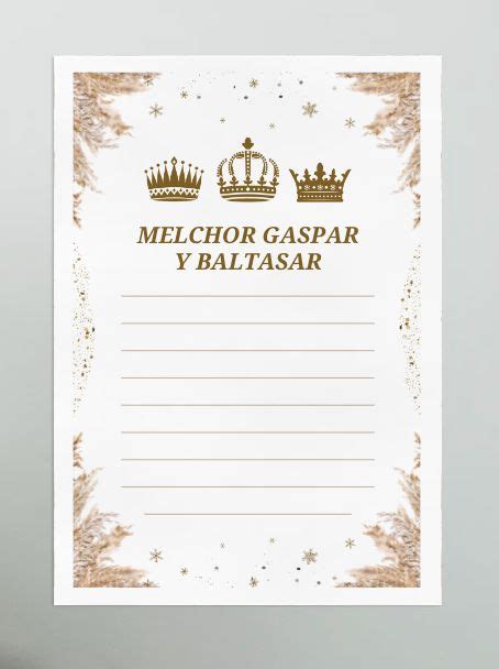 Documento A4 Carta A Los Reyes Magos Para Imprimir Ilustrativa Elegante