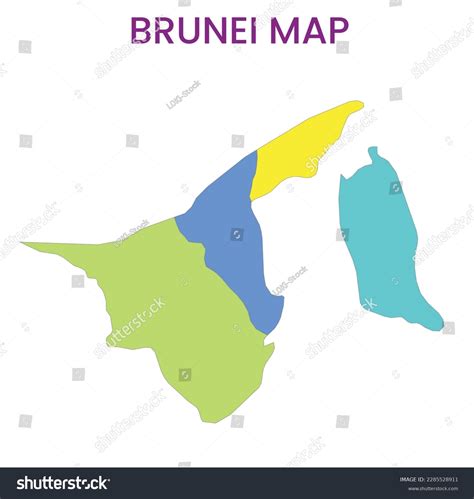 High Detailed Map Brunei Outline Map Stock Vector Royalty Free