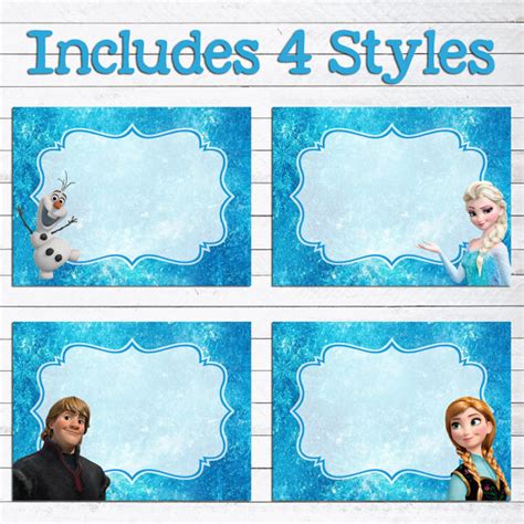 Disney Frozen Party Food Labels Disney Frozen Birthday Frozen Theme