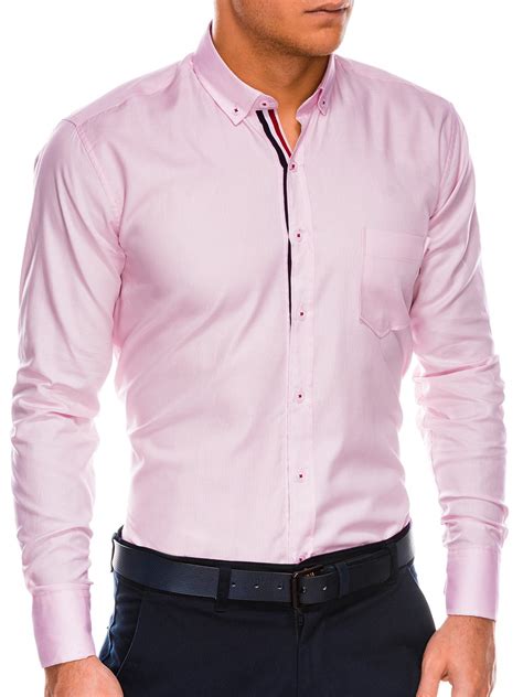 Mens Shirt With Long Sleeves K490 Powder Pink Modone Wholesale