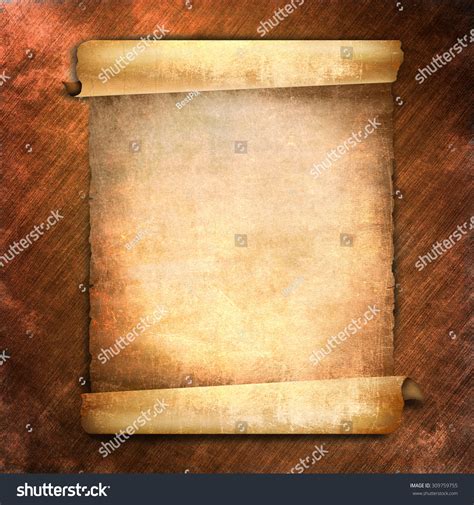 Old Vintage Scroll On Grunge Texture Stock Illustration 309759755