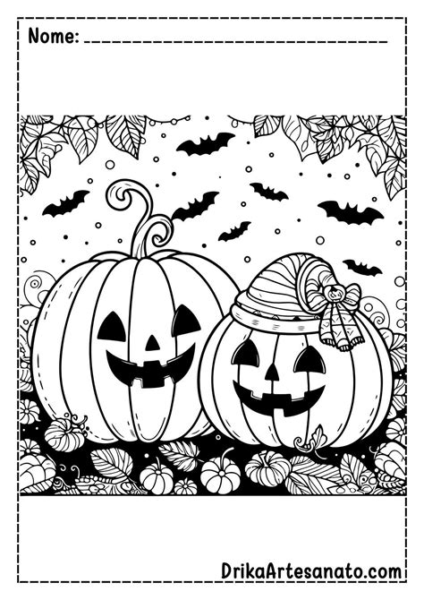 Desenho De Abóbora De Halloween Para Colorir - 9