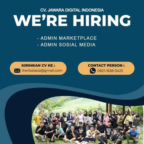 Lowongan Kerja Admin Marketplace Admin Sosial Media Di CV Jawara