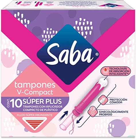 Saba Saba Tampón Con Aplicador Compacto Absorción Súper Plus Flujo