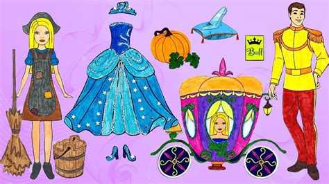 Paper Doll Cinderella Dress Up Handmade Quiet Book Youtube