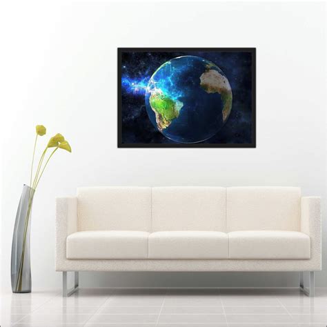 Quadro Planeta Terra Decorar Com Moldura T005 Elo7