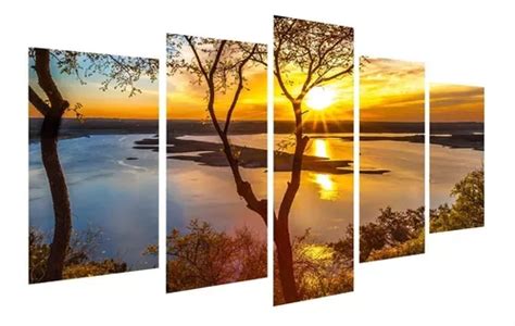 Quadro Paisagem Por Do Sol Parede Sala Estar Escorrega O Pre O