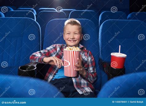 Joyful Kid Laughing, Watching Comedy Film in Cinema. Stock Image - Image of popcorn, movie ...