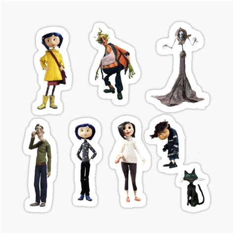 Coraline Characters Pack Sticker For Sale By Swift Stuff Redbubble