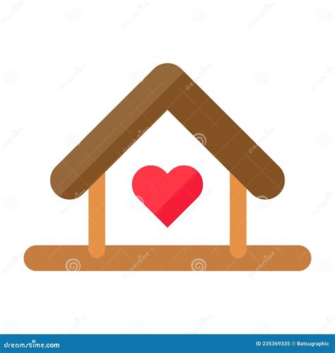 House Love Flat Clipart Vector Illustration Stock Vector Illustration