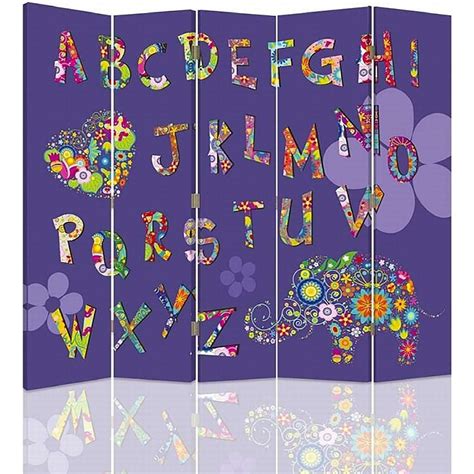 Paravent Enfant Alphabet Volets R V Violet Recollection La Redoute