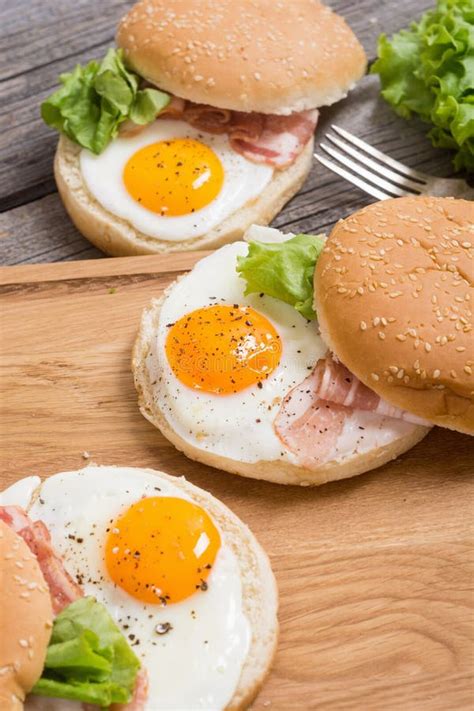 Sandwich with Eggs and Bacon Stock Photo - Image of eating, plate: 99163538