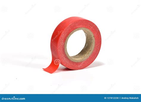 A Roll of Coloured Plastic Tape on White Background Stock Photo - Image ...