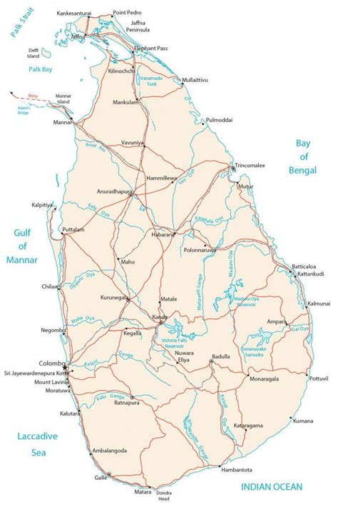 Sri Lanka Town Map - Bonita Stephine