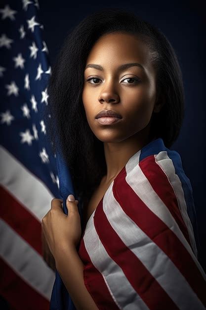 Premium Ai Image Shot Of A Woman In Patriotic Spirit With Her