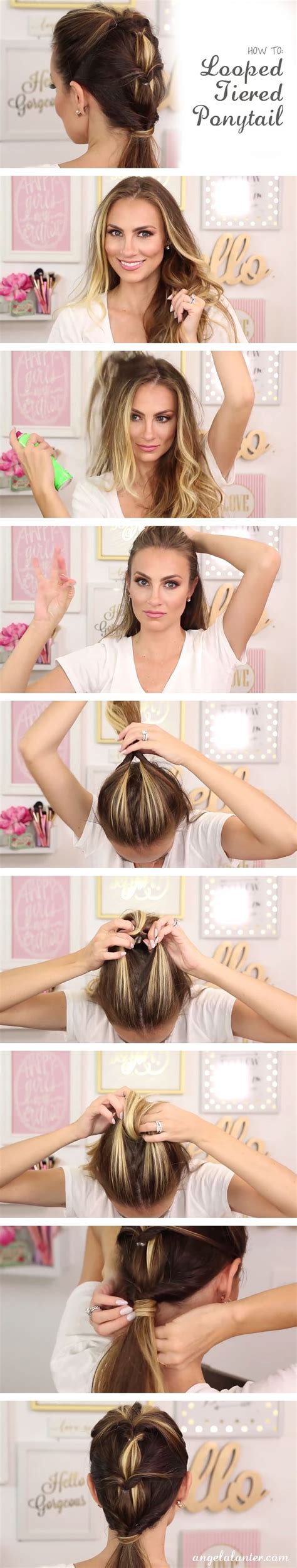 Looped Tiered Ponytail Tutorial Easy And Adorable Hairstyle