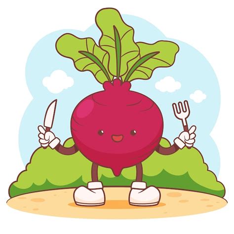 Free Vector Hand Drawn Beetroot Cartoon Illustration