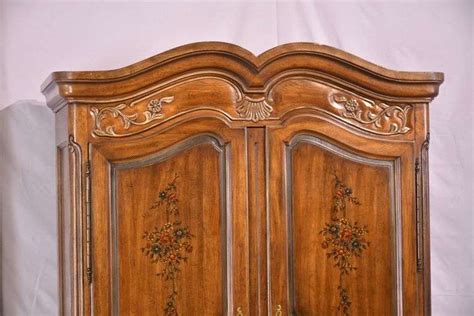 Heritage Brittany Carved French Style Decorated Armoire With Fitted