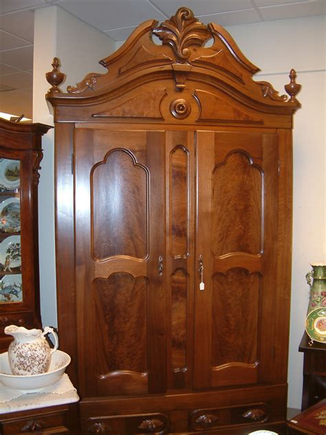 Walnut Victorian Double Door Wardrobe / Armoire – Salado Creek Antiques