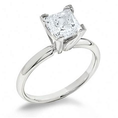 2 Ct Princess Cut Diamond Solitaire Engagement Ring In 14k White Gold Engagement Rings