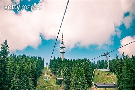 A View From The Seated Lift To The Television Tower Snejanka Near By