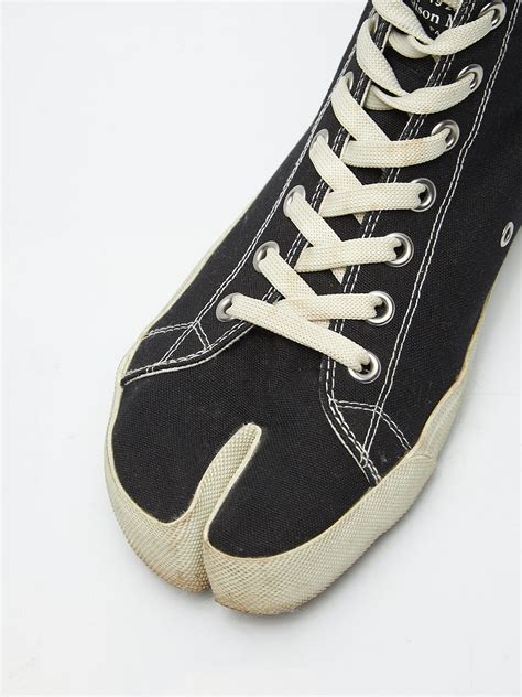 Maison Margiela Black Canvas Hi Top Tabi Sneakers