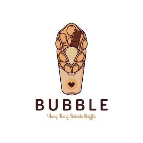 Premium Vector Hong Kong Bubble Waffle Logo Template