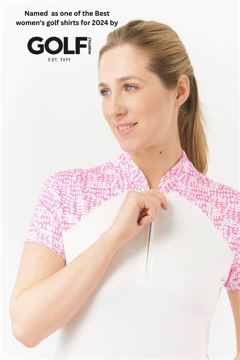 Pure Golf Spirit Cap Sleeve Womens Golf Polo Shirt Candy Pebble