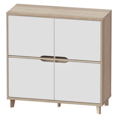 Rangement Portes Nordic Imitation Ch Ne Et Blanc Buffet But