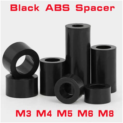 Pcs M M M M M M M Black Abs Non Threaded Hollowed Nylon