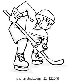 Hand Drawn Ice Hockey Player Cartoon Stock Vector (Royalty Free ...