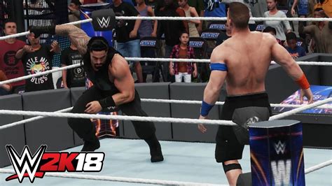 WWE 2K18 Roman Reigns Gameplay NEW Spear With Pin Combo NEW Comeback