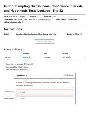 Quiz Answers Pdf Quiz Sampling Distributions Confidence