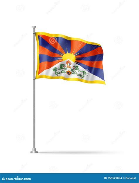 Tibetan Flag Isolated On White Stock Illustration Illustration Of