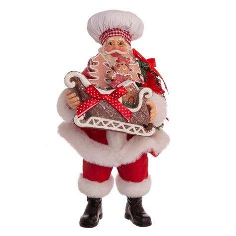 Kurt Adler 105 Inch Fabriché Chef Santa With Gingerbread Sleigh