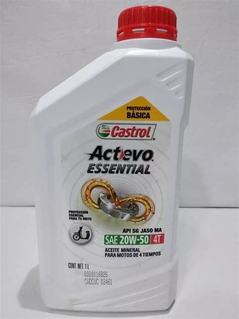 Aceite Para Motor Castrol Actevo Mineral 4t 20w 50 Motos Y Cuatriciclos