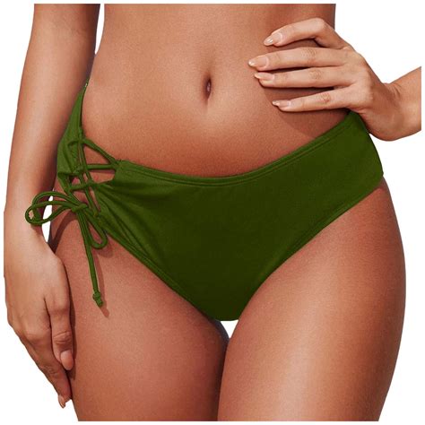 Women Plus Size High Waist Bikini Bottoms Swim Briefs Beach Shorts