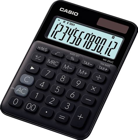 CASIO MS20UC BK Casio Desktop Calculator Solar Black At Reichelt