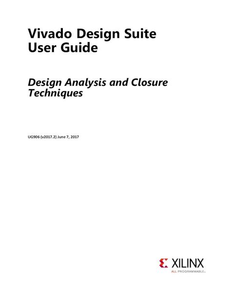 PDF Vivado Design Suite User Guide Xilinx Design Analysis And