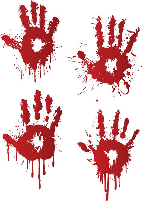 A collection of blood splats hand prints 15776692 Vector Art at Vecteezy