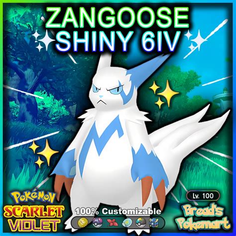 ZANGOOSE Shiny 6IV / Pokemon Scarlet and Violet / Competitive - Etsy