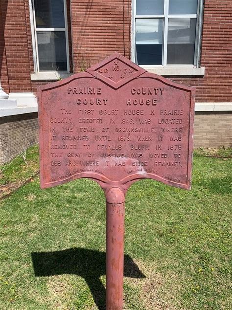 Prairie County Court House Historical Marker