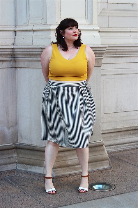 Plus Size Ootd Pinstripe Skirt Gold Crop Top From Forever 21 Plus