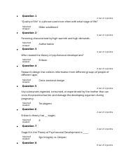 PSYC 101 Quiz Developmental Psychology Docx Question 1 2 Out Of 2