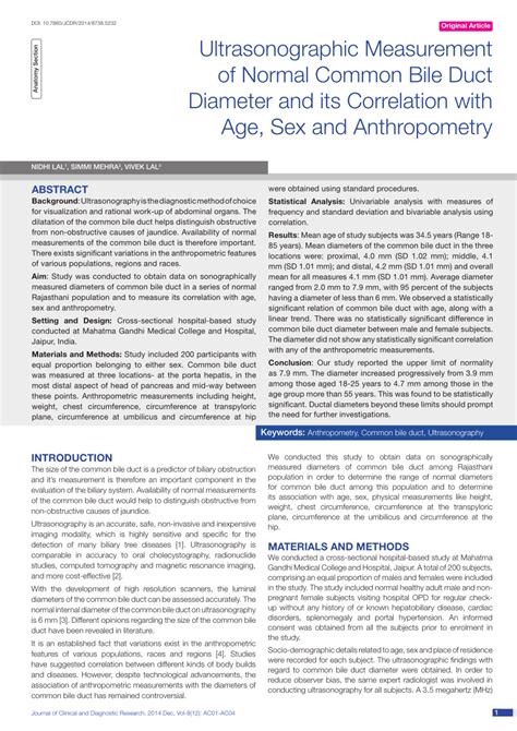 Pdf Ultrasonographic Measurement Of Normal Common Bile Duct Diameter