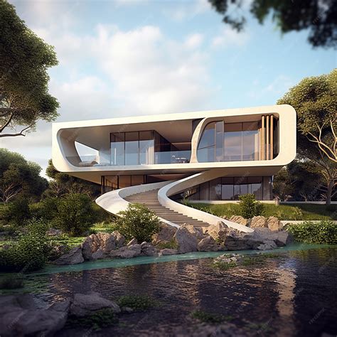 Premium Photo Futuristic Architecture Villas Amazing Architecture