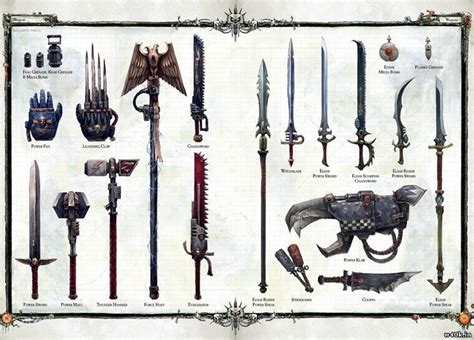 Assorted Warhammer 40k Weaponry Warhammer 40k Warhammer Art Warhammer